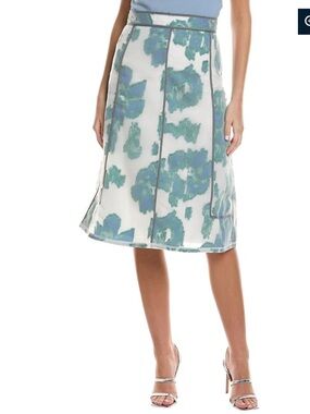 3.1 Philip Lin Fil Coupe Abstract Daisy Silk Blend MIDI Skirt
